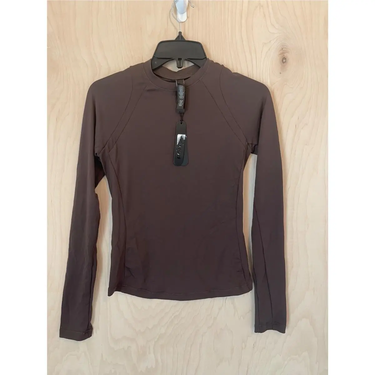 x Nike Airy Long Sleeve Dark Sepia Crew Neck Top Small by Skims