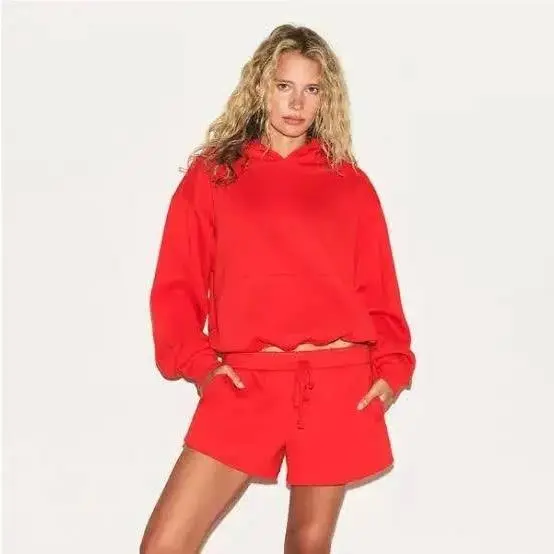 Cotton Fleece Ruby Zip UP Hoodie SZ Medium by Skims