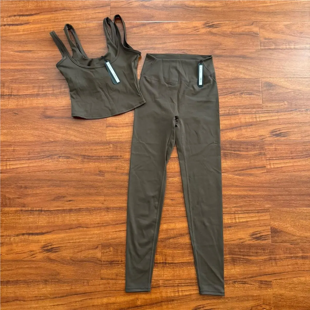 Nikeskims Set Matte Double Strap Tank Legging 26 Inch Dark Sepia Size XS