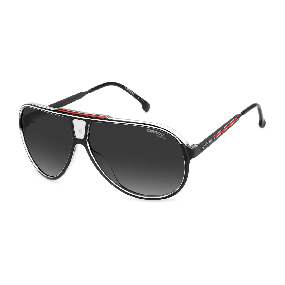 1050/S Oit Black Crystal Grey Gradient Aviator Sunglasses 63mm Men`s by Carrera