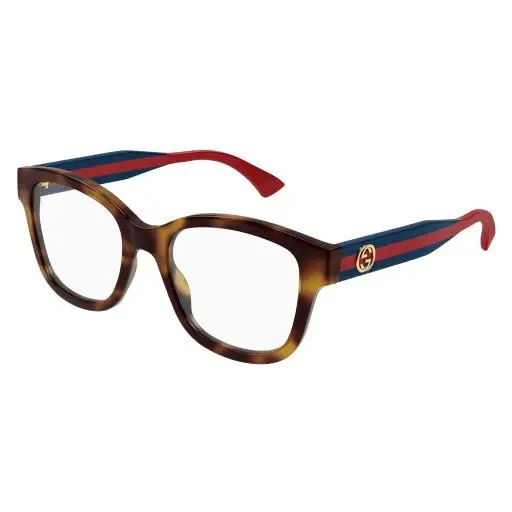 GG 1863 O-002 Havana / Transparent Blue 002 Size 51 Eyeglasses by Gucci