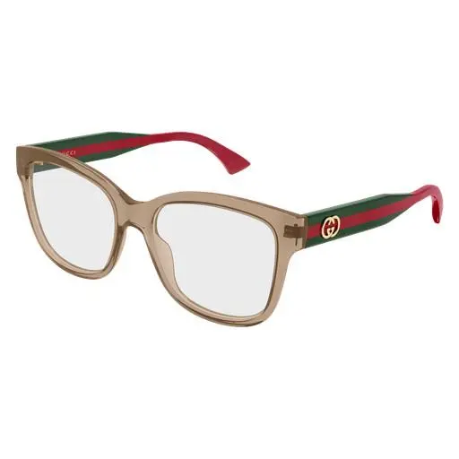 GG 0038 ONN-005 Brown / Transparent Green 005 Size 54 Eyeglasses by Gucci