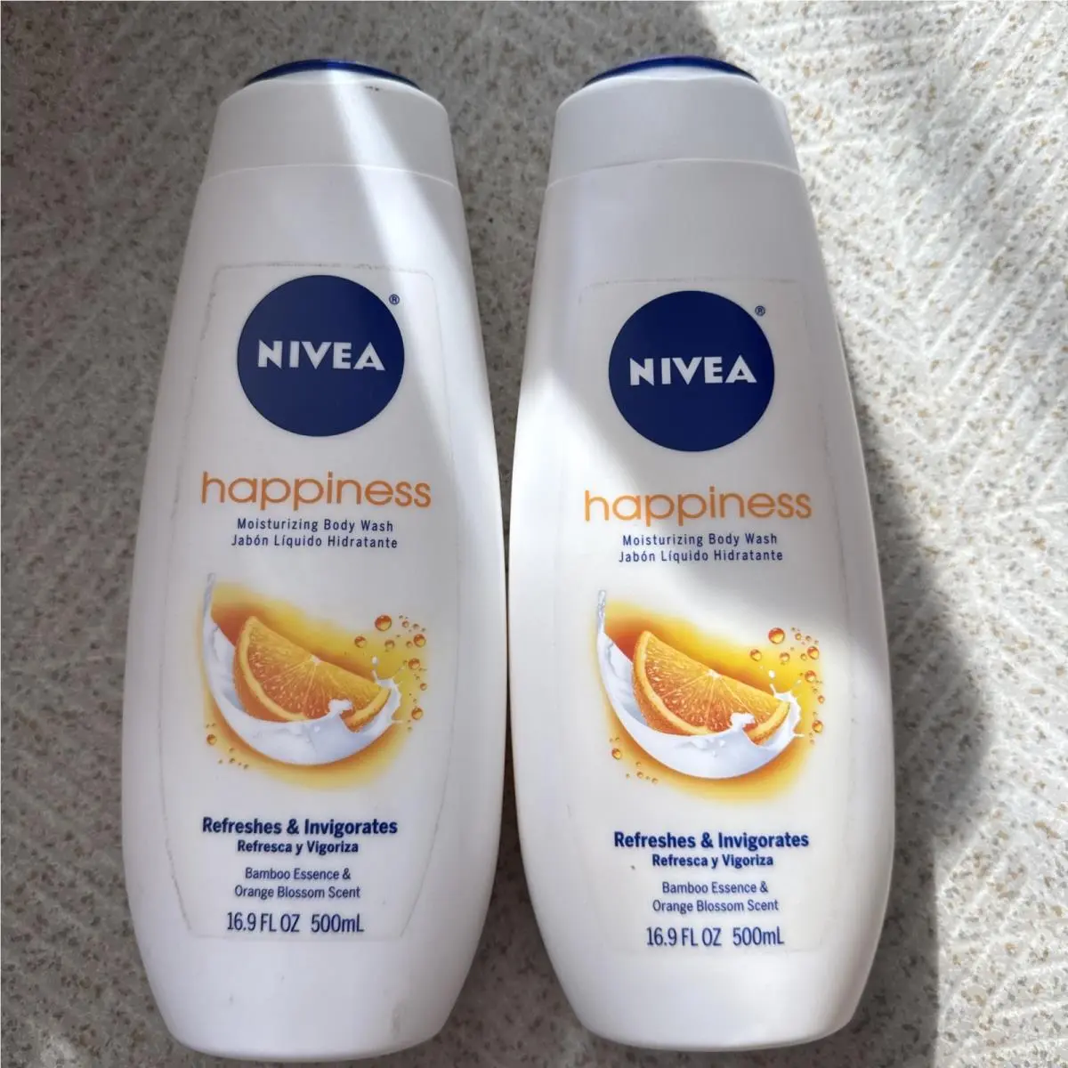 2 Pack  Care Happiness Orange Blossom Bamboo Body Wash 16.9 oz Rare by Nivea