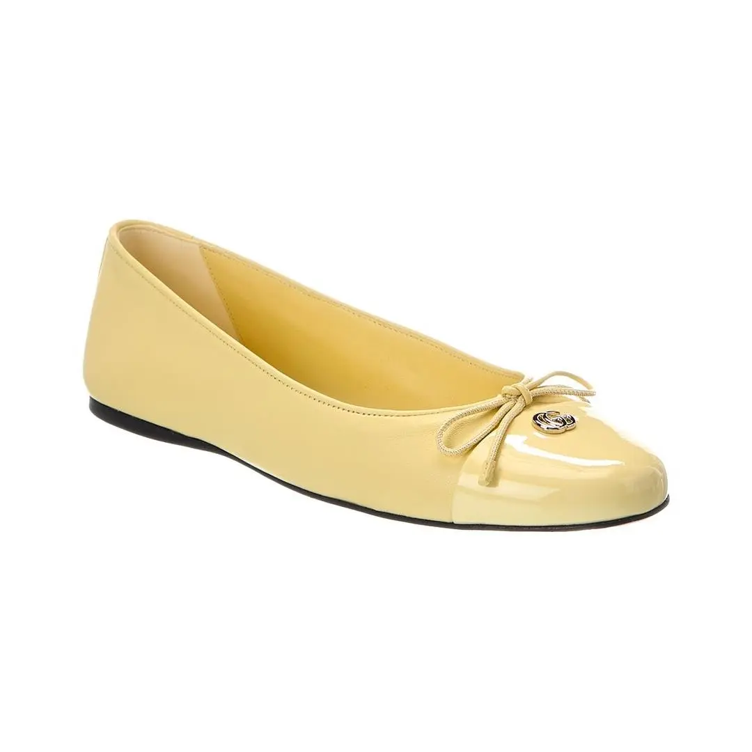 Gucci Double G Patent Ballerina Flat Women`s Yellow 38
