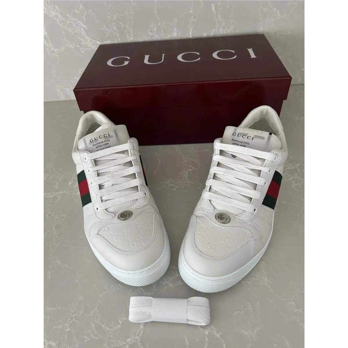 Gucci Men’s White Leather Sneaker Shoes Gucci 9.5 US 10