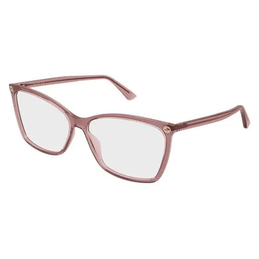 GG 0025 O-018 Pink / Transparent 018 Size 56 Eyeglasses by Gucci