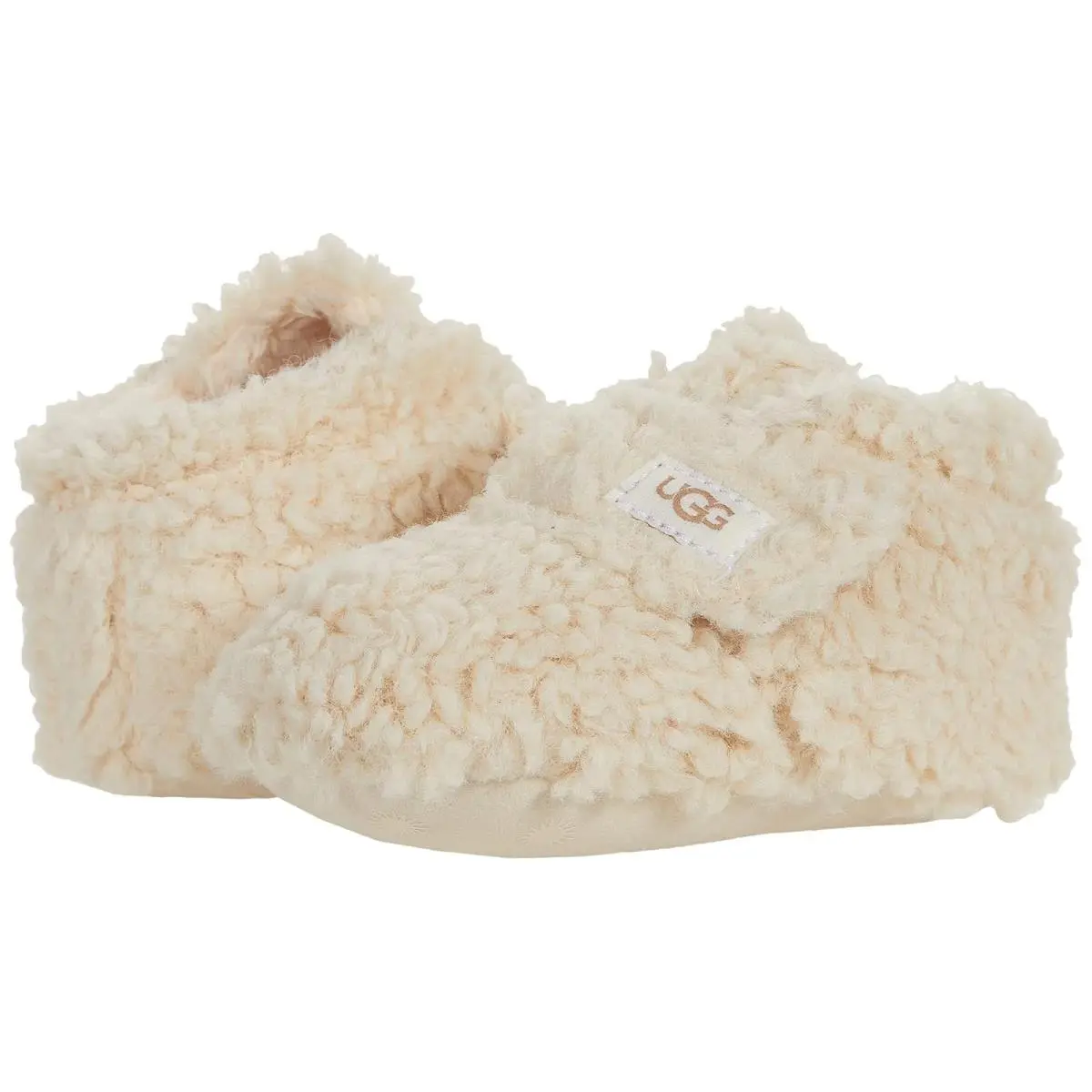 Girls` Crib Shoes Ugg Kids Bixbee Infant/toddler Natural Curly Faux Fur by UGG