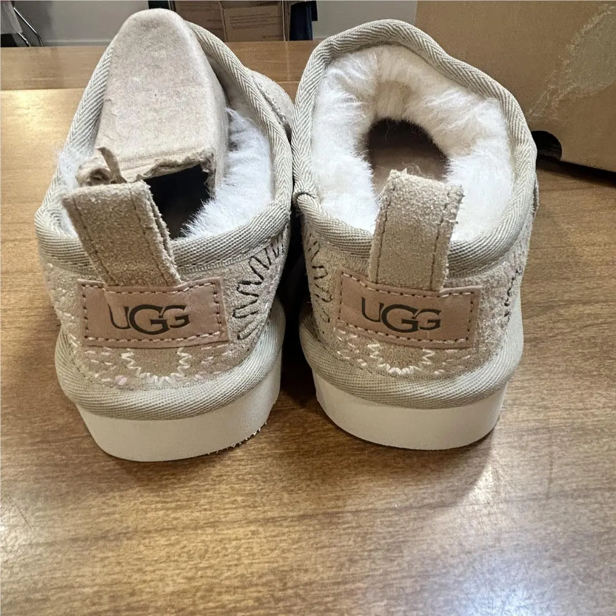 UGG shoes - UGG Classic Micro Sun Stitch - Beige 7