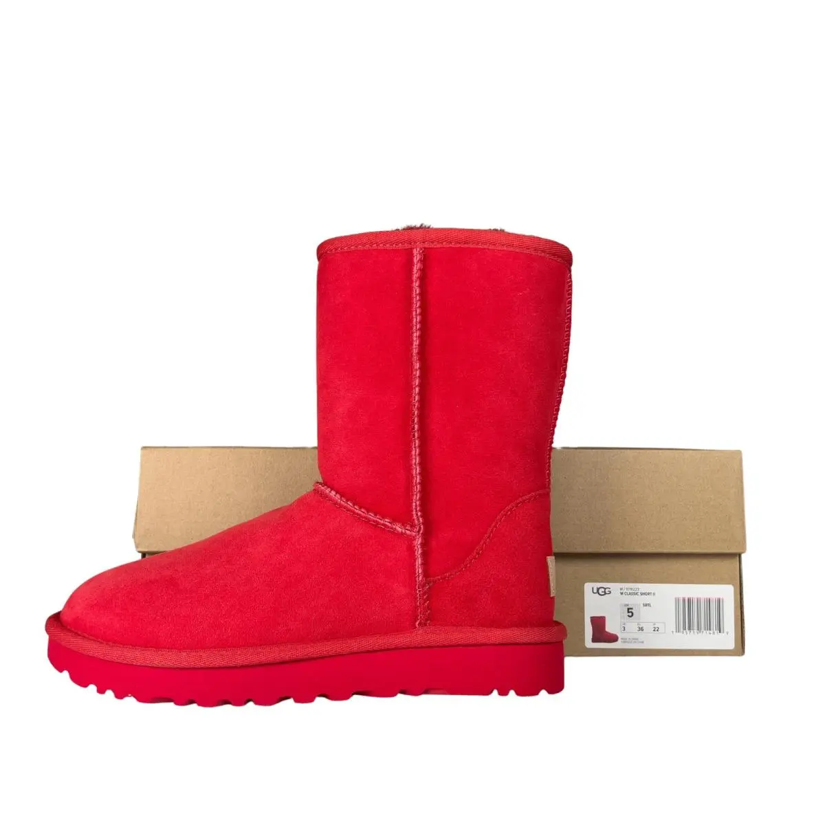 Ugg Classic Short II Samba Red Boots Women`s Size 5 by UGG
