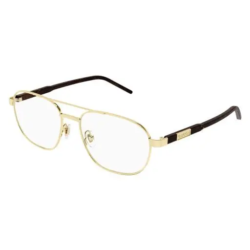 GG 1800 O-003 Gold / Transparent Brown 003 Size 56 Eyeglasses by Gucci