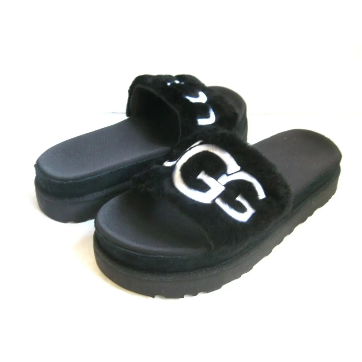Ugg Laton Women Fur Slide Black US 6.5 /uk 4.5 /eu 37.5 /jp 235 by UGG