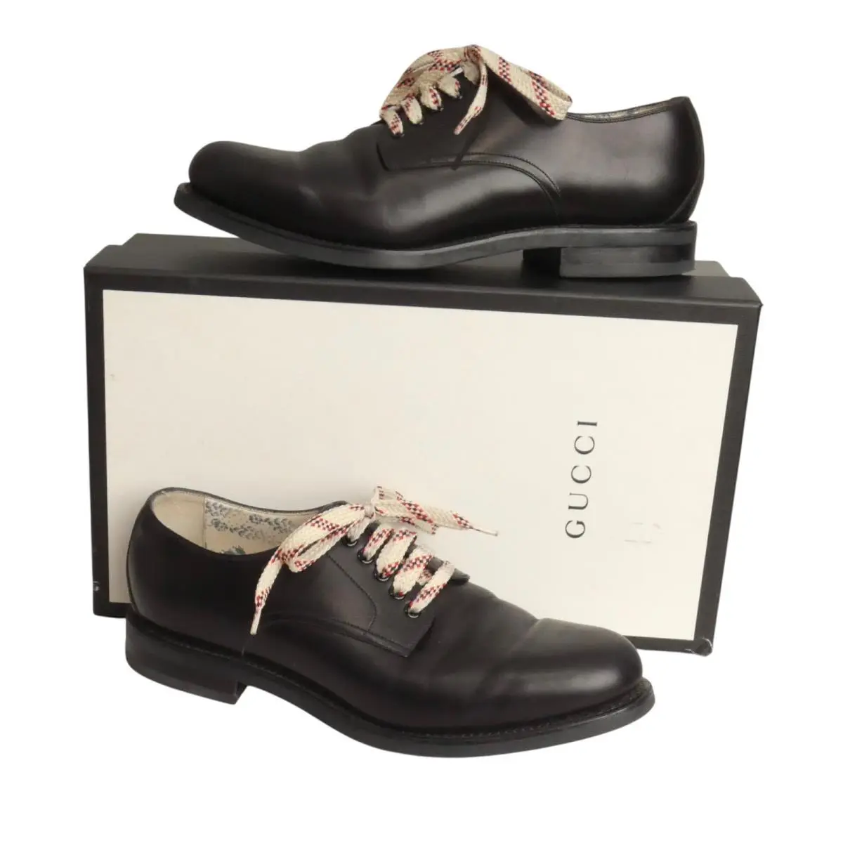 Gucci - Black Leather Brogues Size-uk 9