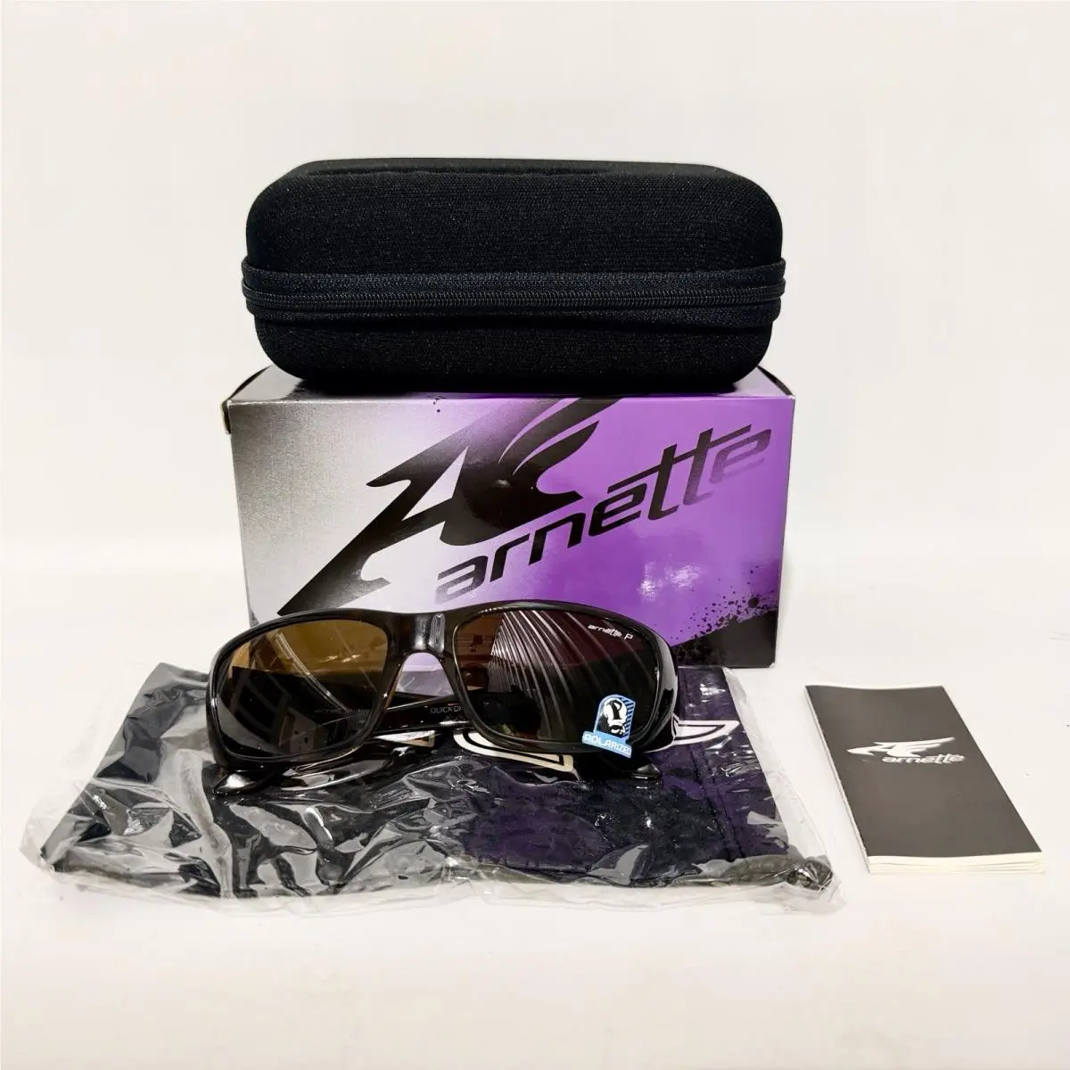 Arnette Quickdraw Sunglasses Polarized Shiny Havana Brown Lens Case 4178