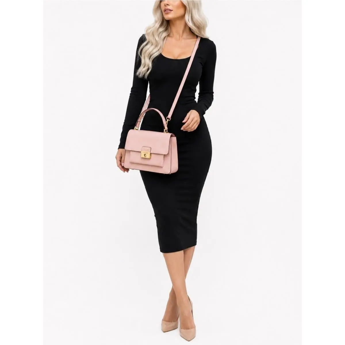 New York Voyage Medium Convertible Leather Crossbody Smoke Rose by Kate Spade