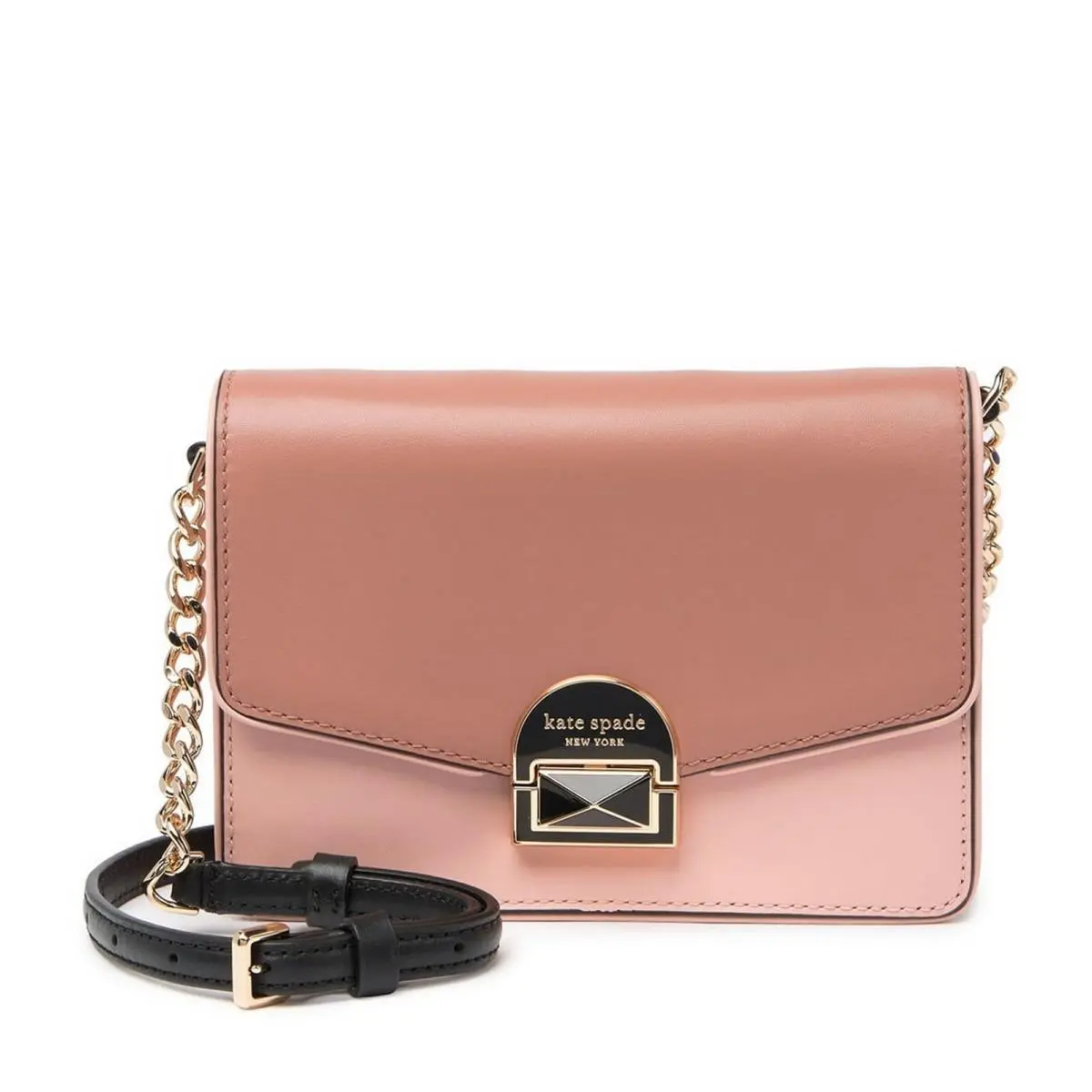 Leather Colorblock Crossbody Bag Strap Foldover Flap 4 Card Slots by Kate Spade