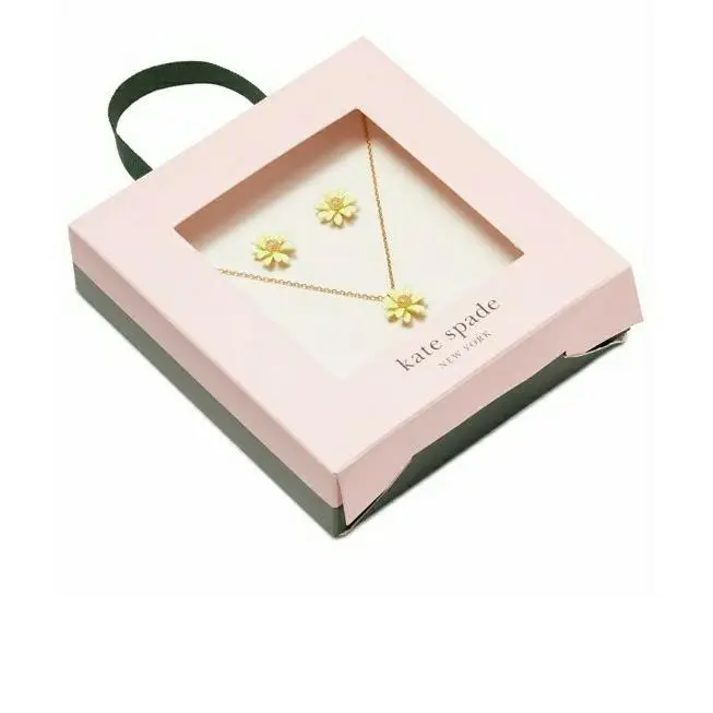 New York Flower Earrings and Necklace Set Yellow by Kate Spade