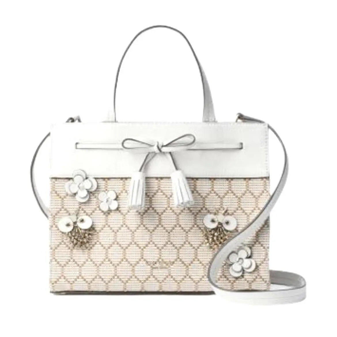 Hayes Bee Embellished Small Satchel Natural WKRU5877 by Kate Spade