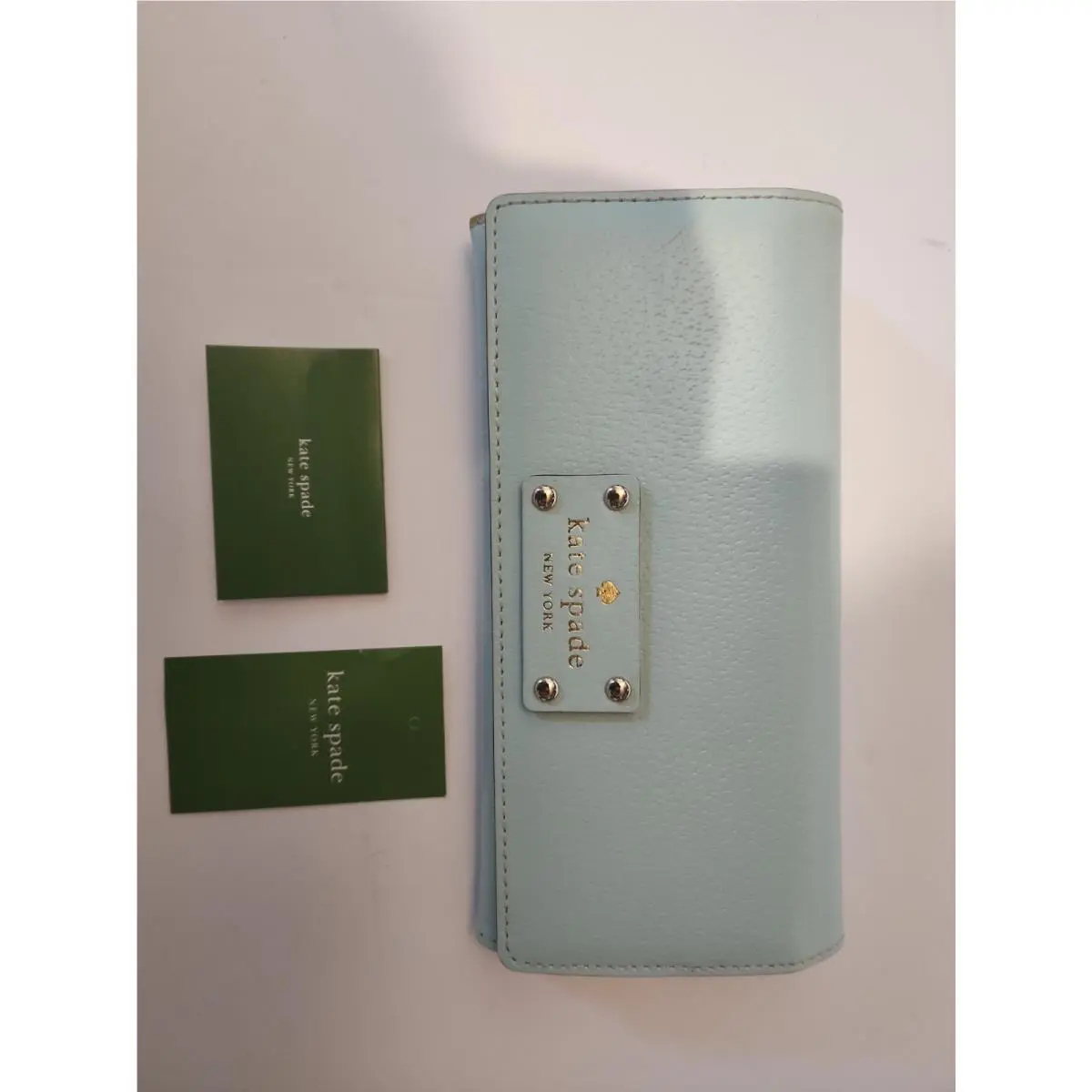 Kate Spade Remy WLRU1152 Wellesley Leather Flap Wallet Jasperblue New