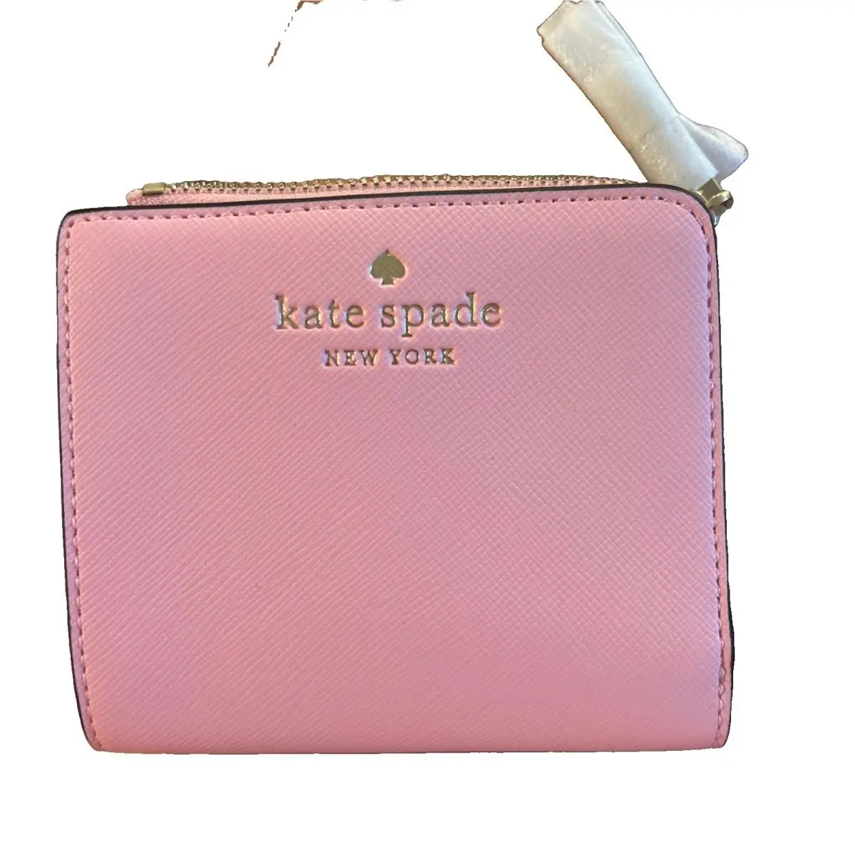 Kate Spade- Schulyer- Small L-zip Bifold Wallet- Mitten Pink- Nwt