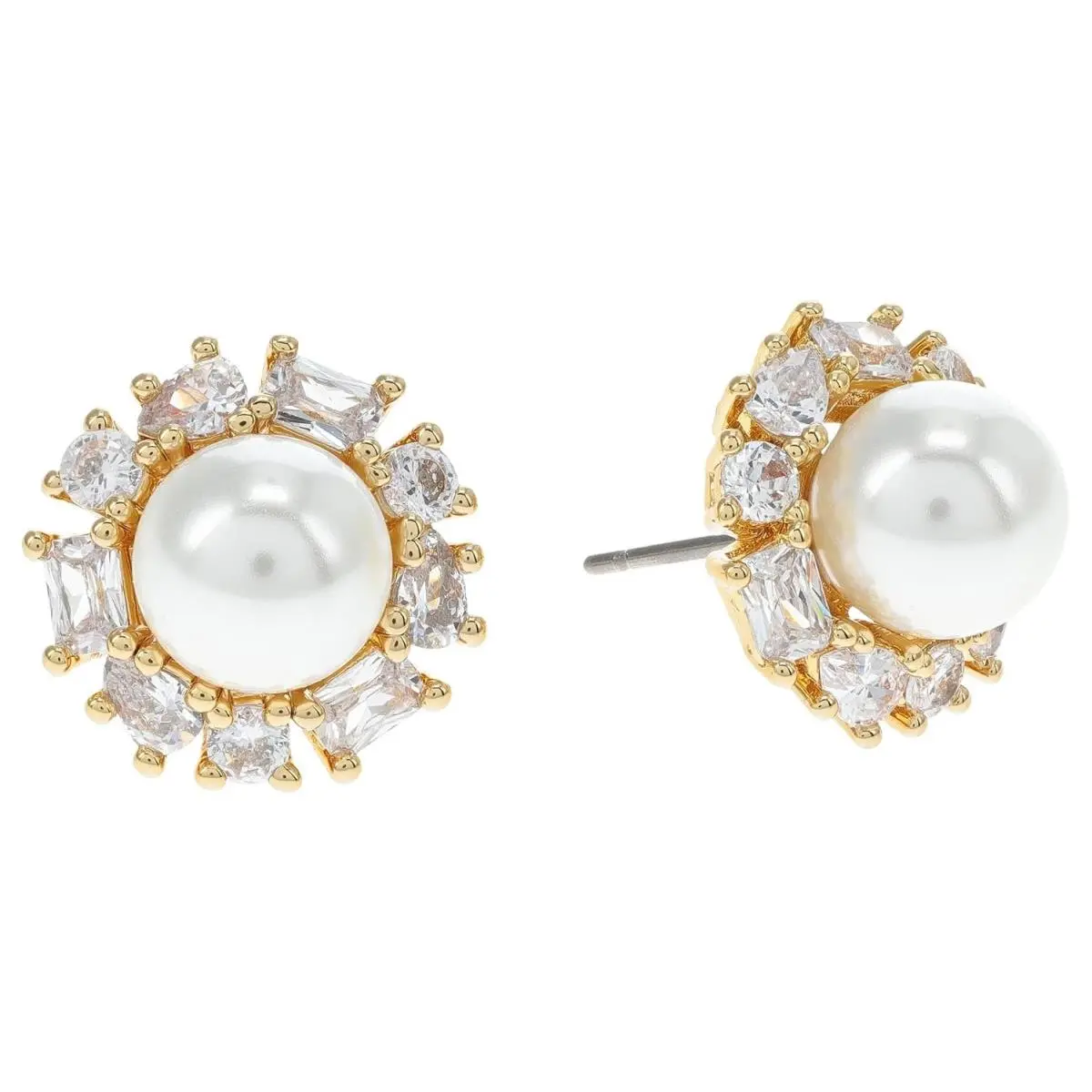 Kate Spade Pearl Halo Stud Earrings Cream Gold Candy Shop Style Pearl Jewelry
