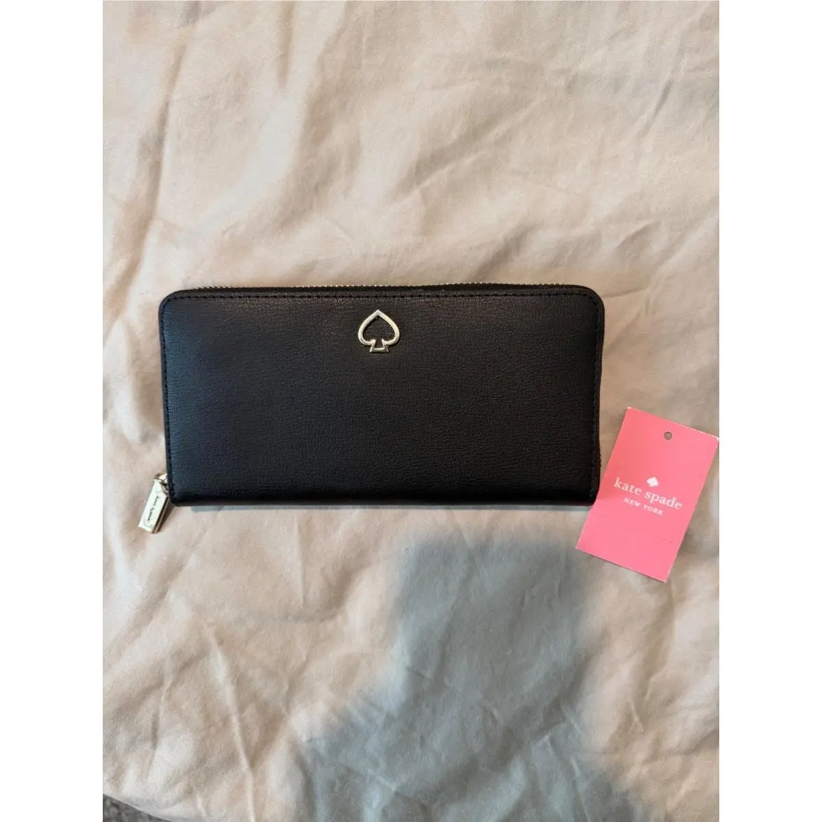 Kate Spade Adel Large Continental Zip Around Wallet Black Leather WLRU6029