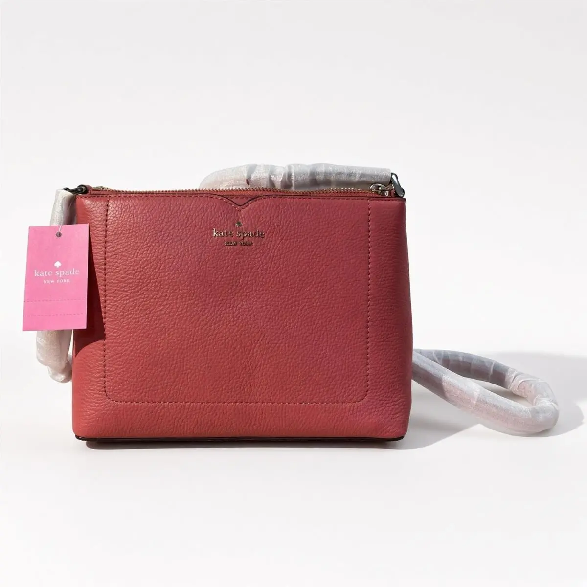Harlow Crossbody Bag Pebbled Leather Pink by Kate Spade