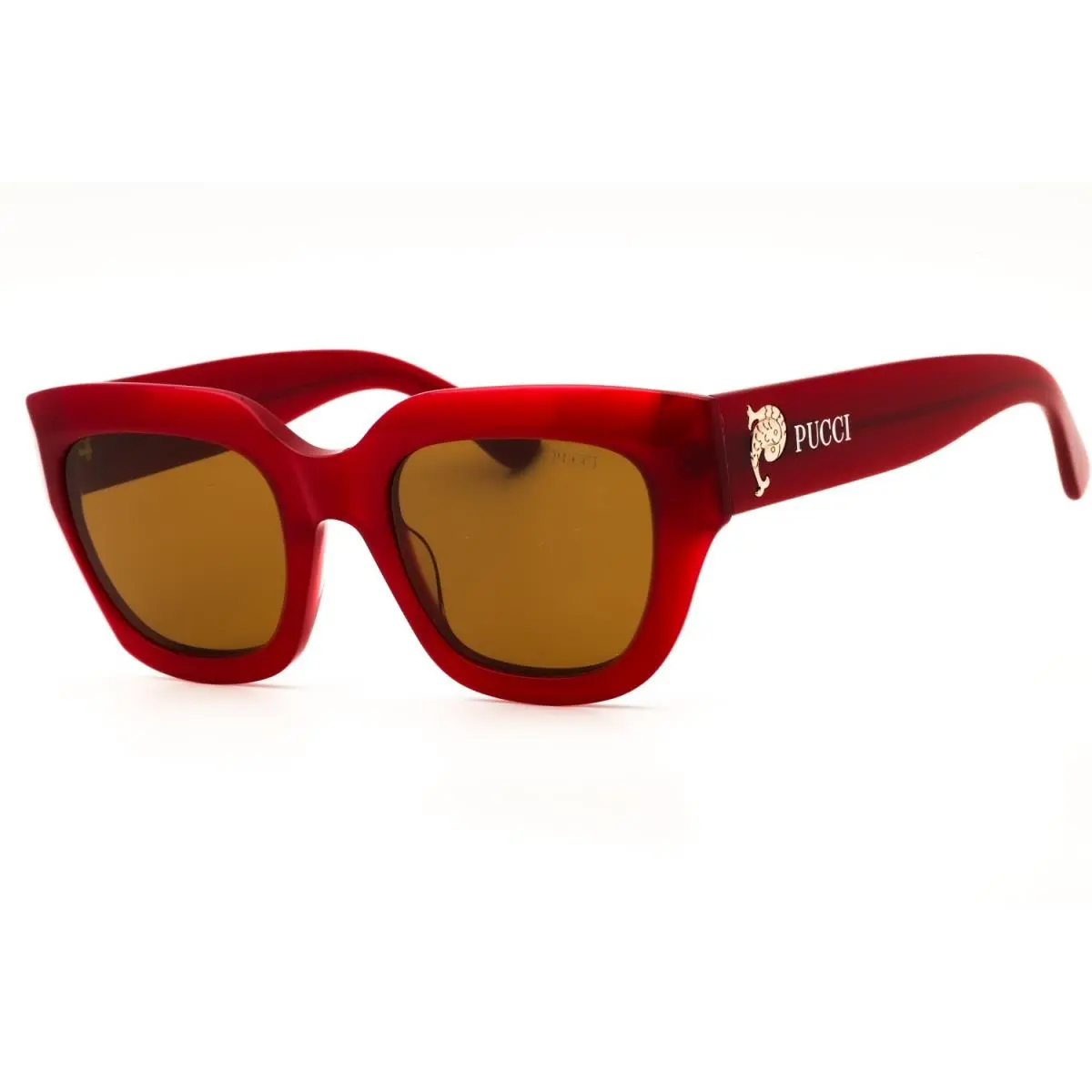 EP0215 69E Sunglasses Shiny Bordeaux Frame Brown Lenses 51mm by Emilio Pucci