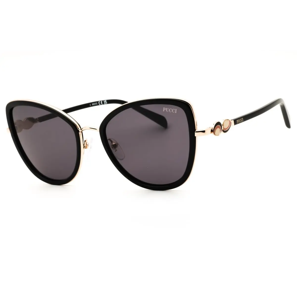 EP0184 05A Sunglasses Black Frame Smoke Lenses 57mm by Emilio Pucci