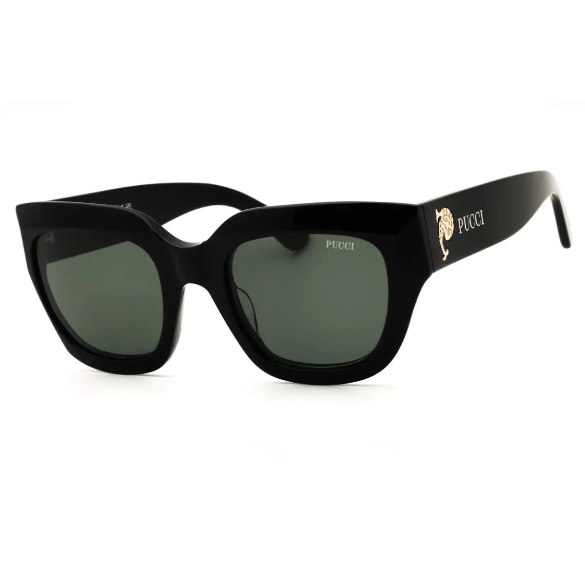 EP0215 01A Sunglasses Shiny Black Frame Smoke Lenses 51mm by Emilio Pucci