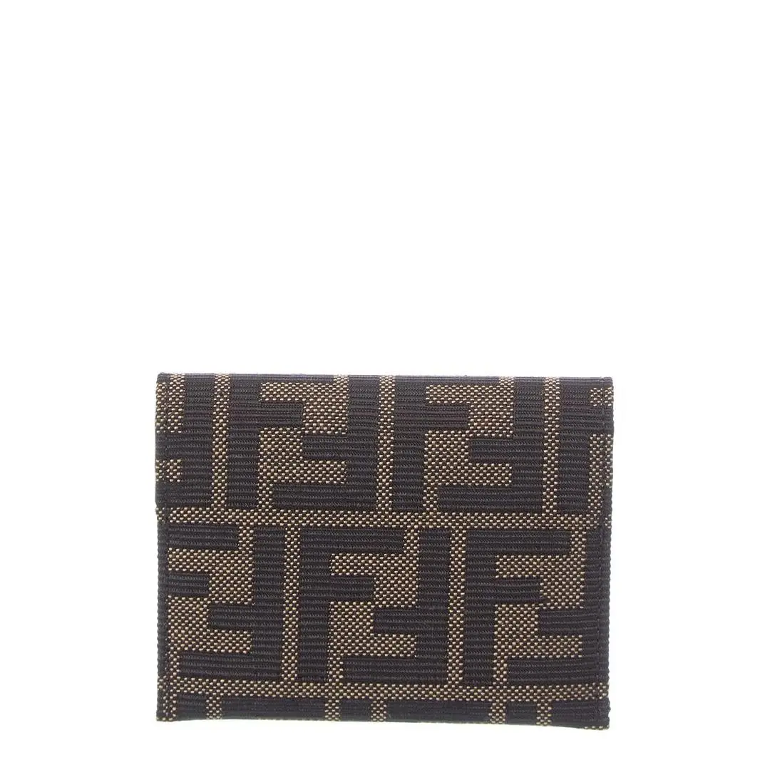 Ff Jacquard Canvas Card Case Women`s Brown Os by Fendi