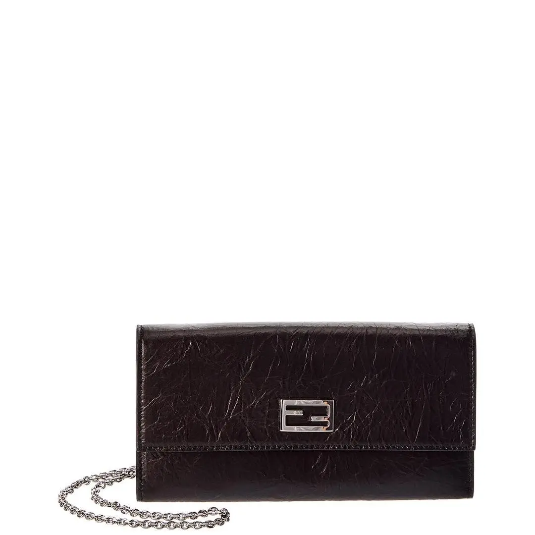 Tube Leather Continental Wallet On Chain Women`s Os by Fendi