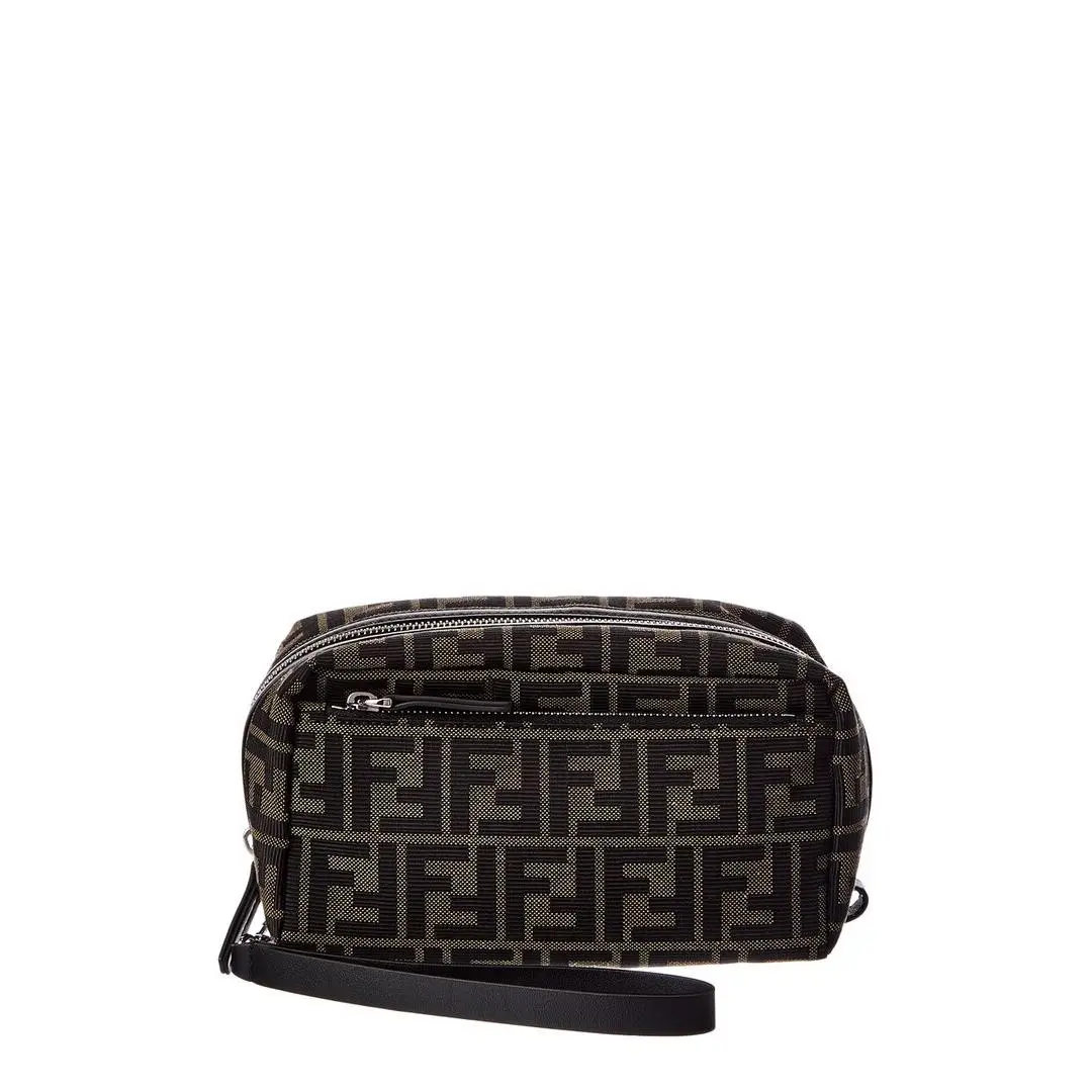 Double Zipper Small Ff Zucca Jacquard Toiletry Case Women`s Os by Fendi