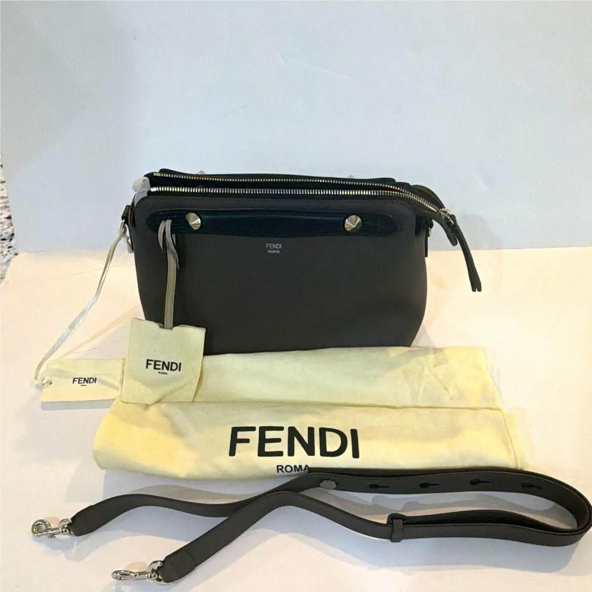 Roma- Black/ Grey by The Way Medium Shoulder Bag W/tags by Fendi