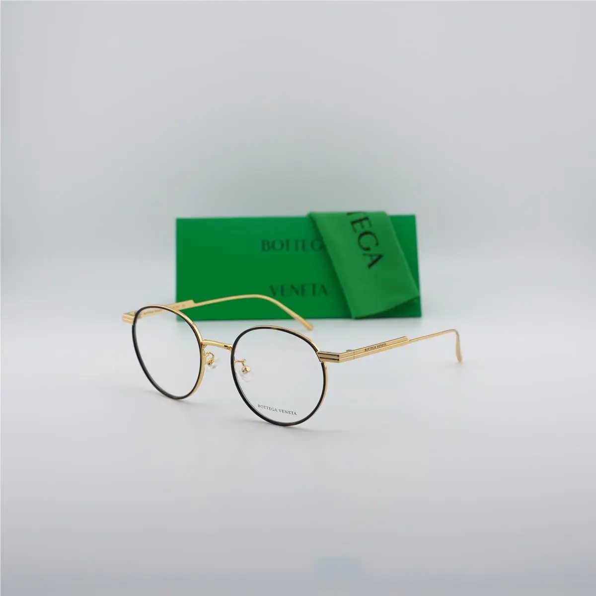 BV1017O 003 Gold/black 50mm Eyeglasses by Bottega Veneta