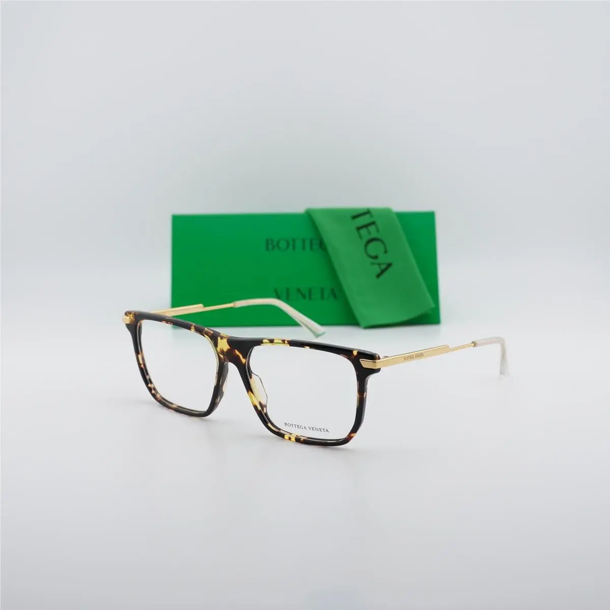 BV1071O 002 Havana/gold 56mm Eyeglasses by Bottega Veneta