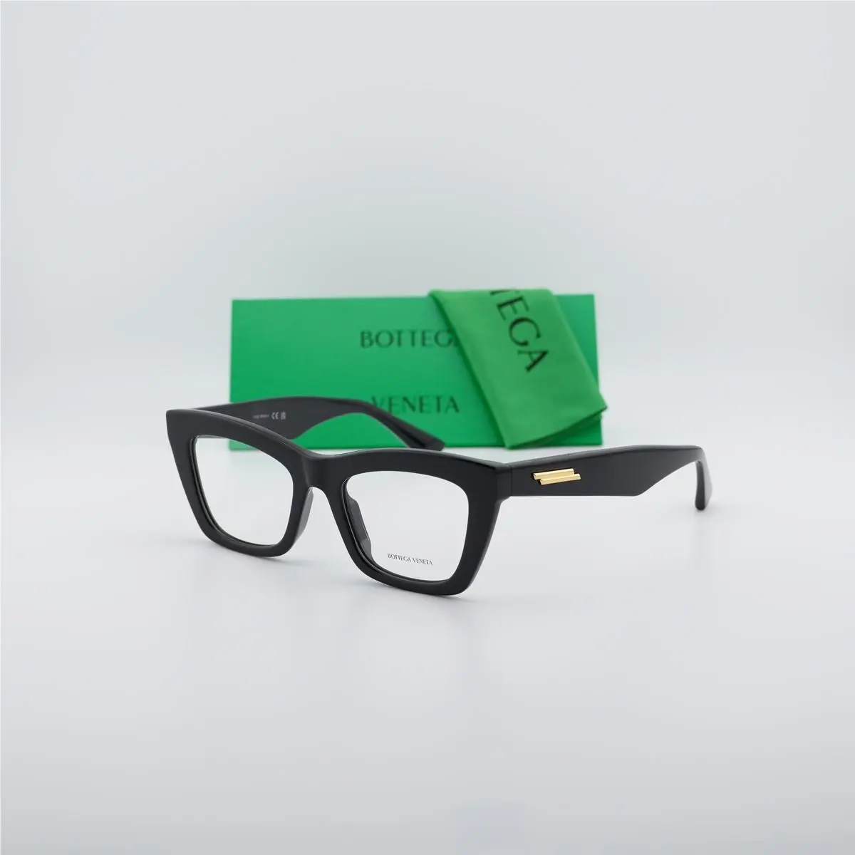 BV1215O 001 Black 50mm Eyeglasses by Bottega Veneta