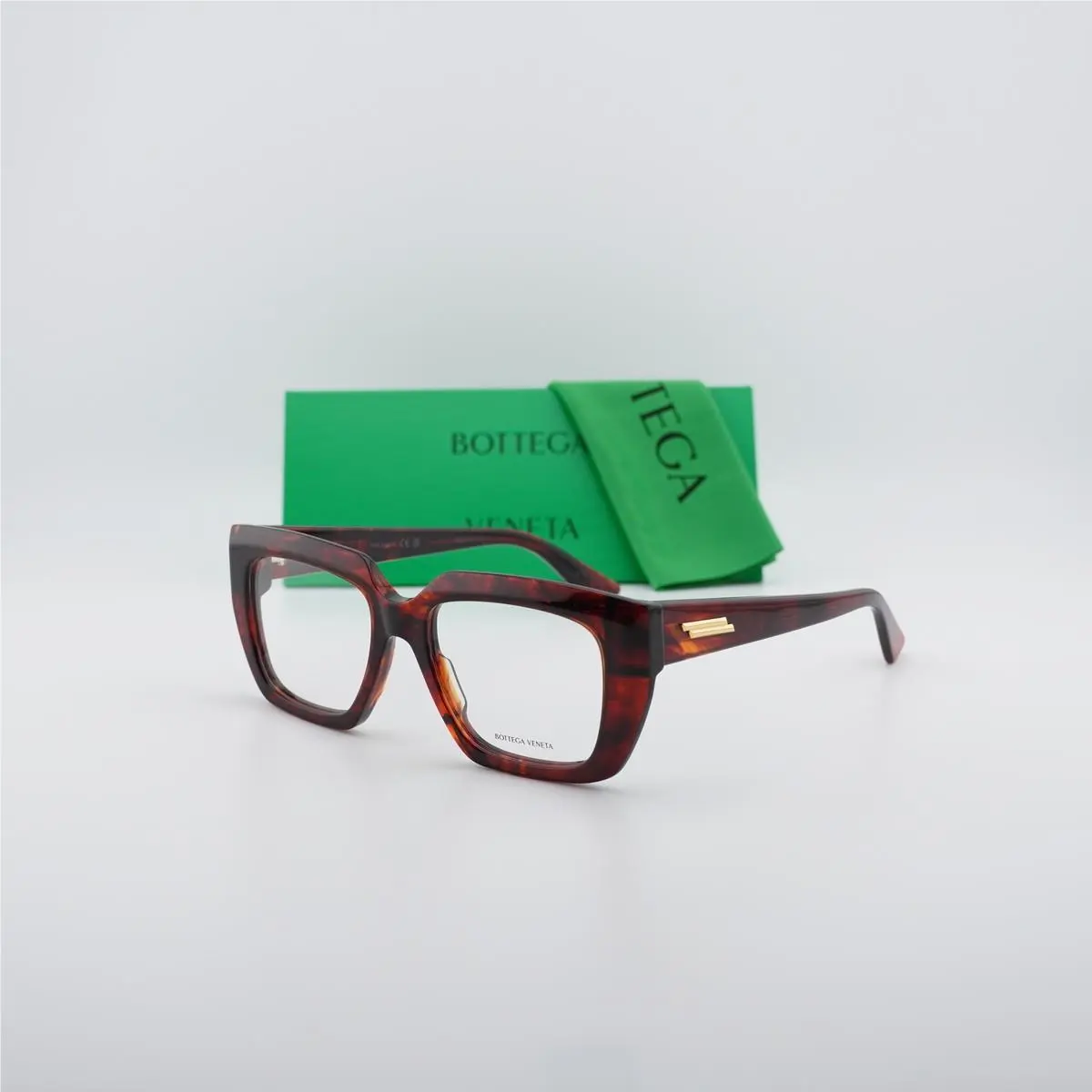 BV1032O 005 Red Havana 52mm Eyeglasses by Bottega Veneta