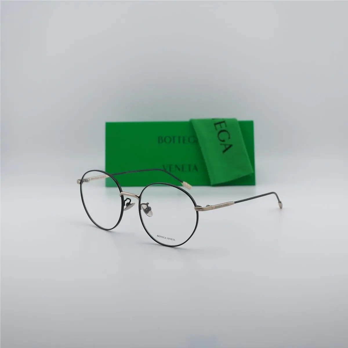 BV0214O 001 Black/gold 53mm Eyeglasses by Bottega Veneta