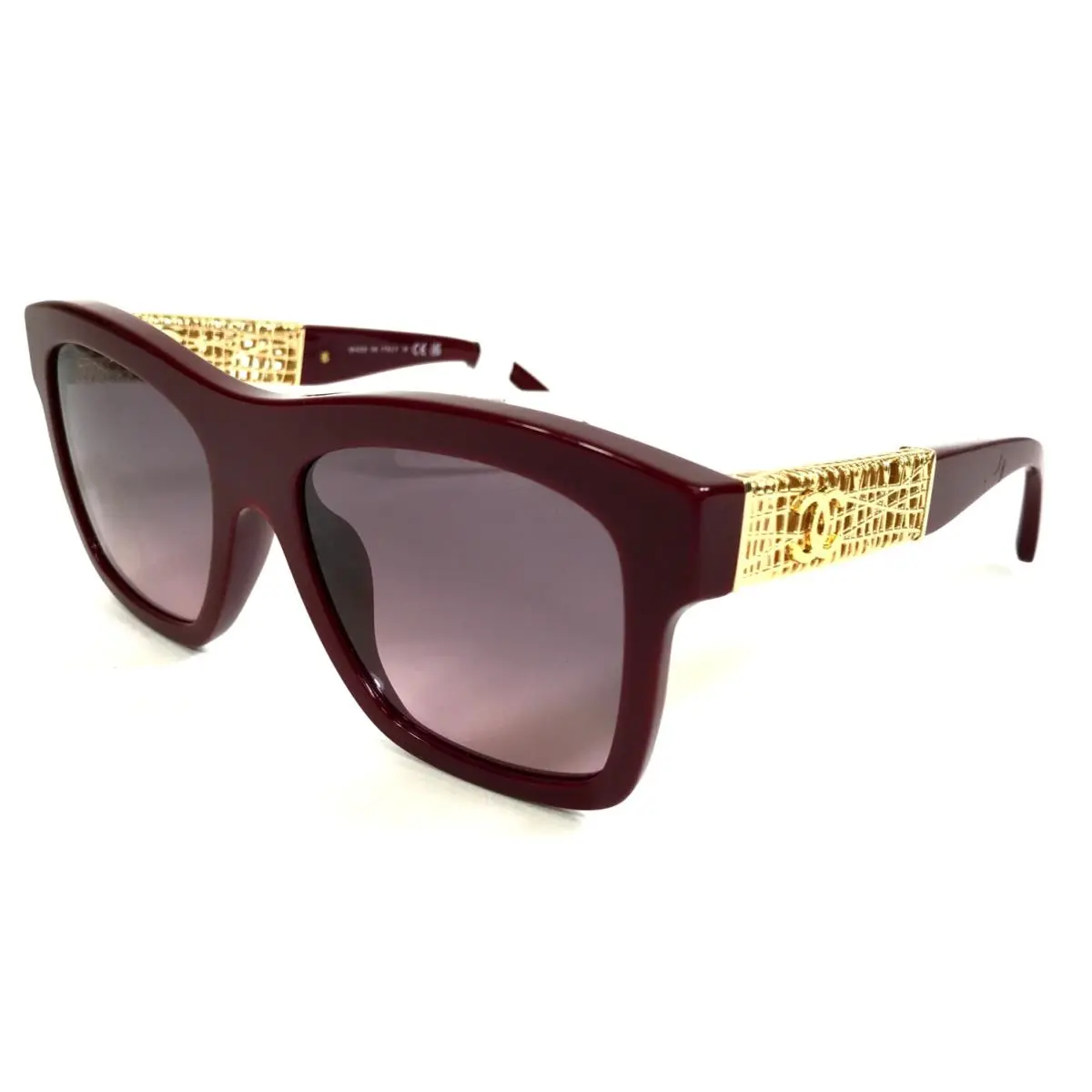 Chanel Sunglasses 5533-A c.1792/S1 Bordeaux Gold Frames w/ Pink Purple Gradient