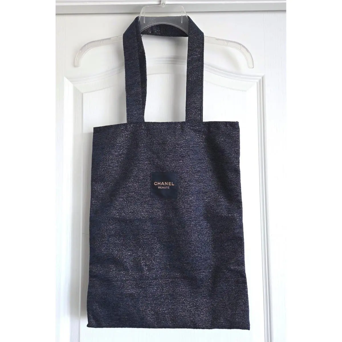 Chanel Beaute Navy Holiday 2023 Tote Bag Blue Gold Metallic Shimmer Vip Gift