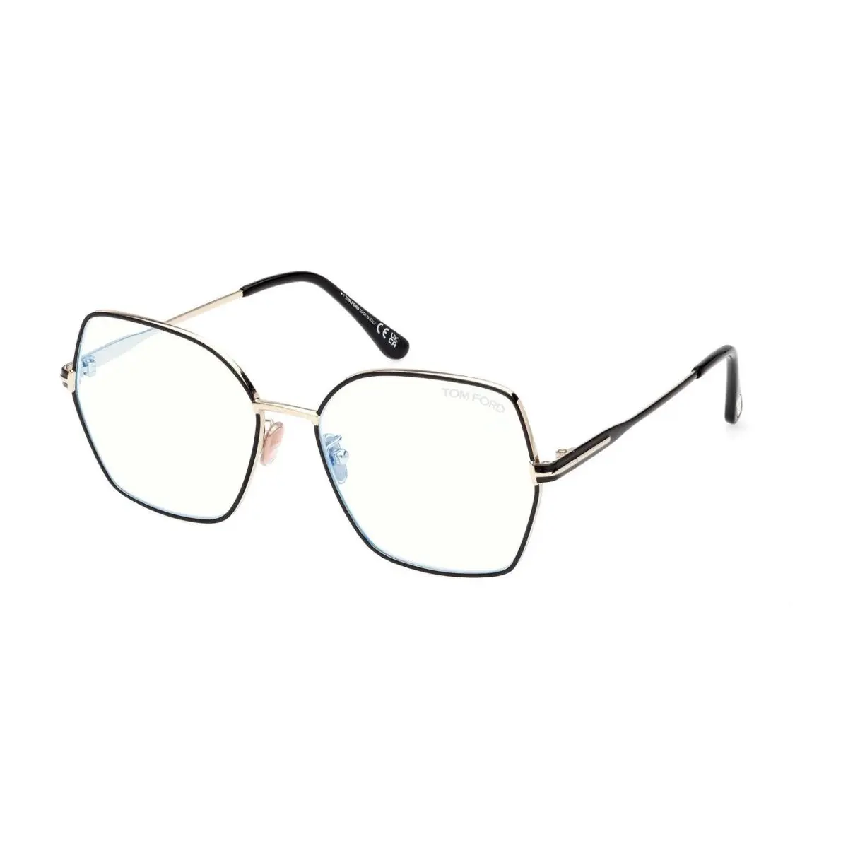 TF5876-B 032 Pale Gold Clear/blue Light Block Eyeglasses Frame by Tom Ford