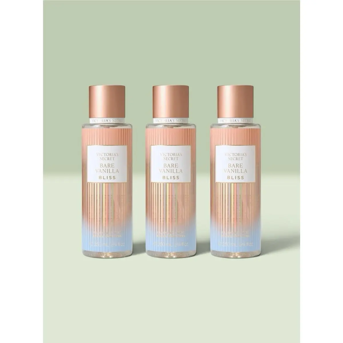 Victoria`s Secret Bare Vanilla Bliss Fragrance Mist 8.4 Fl.oz. Lot of 3 by Victoria's Secret