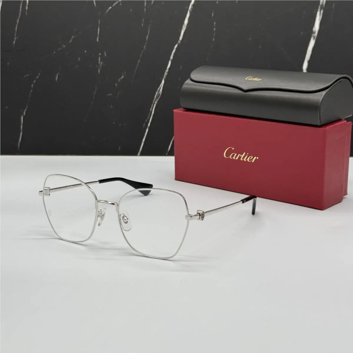 Women Silver Eyeglasses CT0413O 002 by Cartier