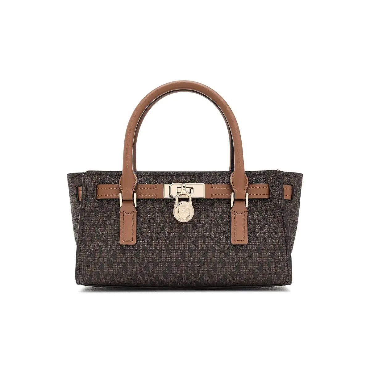 Kors Hamilton Moderne Extra Small East West Satchel Crossbody - Brown/Acorn, Exterior: Multicolor