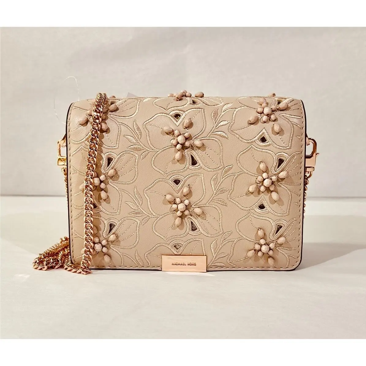 Kors Jade Medium Gusset Clutch Soft Pink by Michael Kors