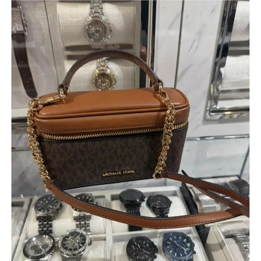 Vivi Small Handbag Purse Vanity Adjustable Crossbody Bag Shoulder Brown by Michael Kors