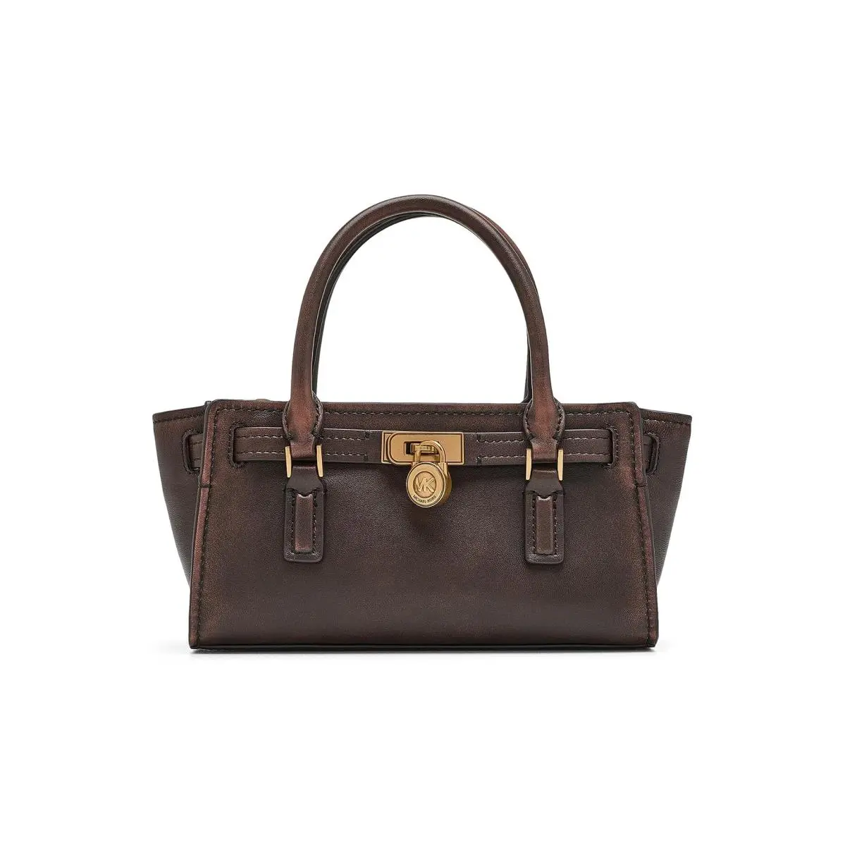 Kors Hamilton Moderne Extra Small East West Satchel Crossbody - Chocolate, Exterior: Multicolor