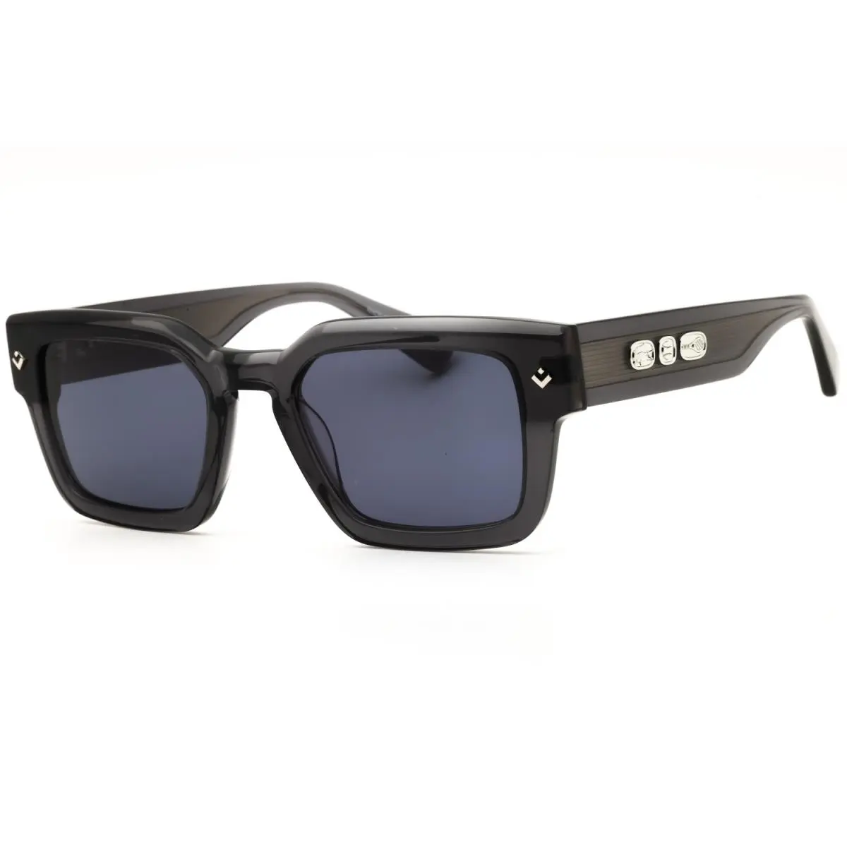 L6071S 035 Sunglasses Transparent Gray Frame Blue Grey Lenses 52mm by Lacoste