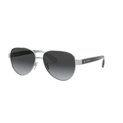 Women`s 57mm Shiny Silver Polarized Sunglasses HC7111-9001T3-57 by Coach