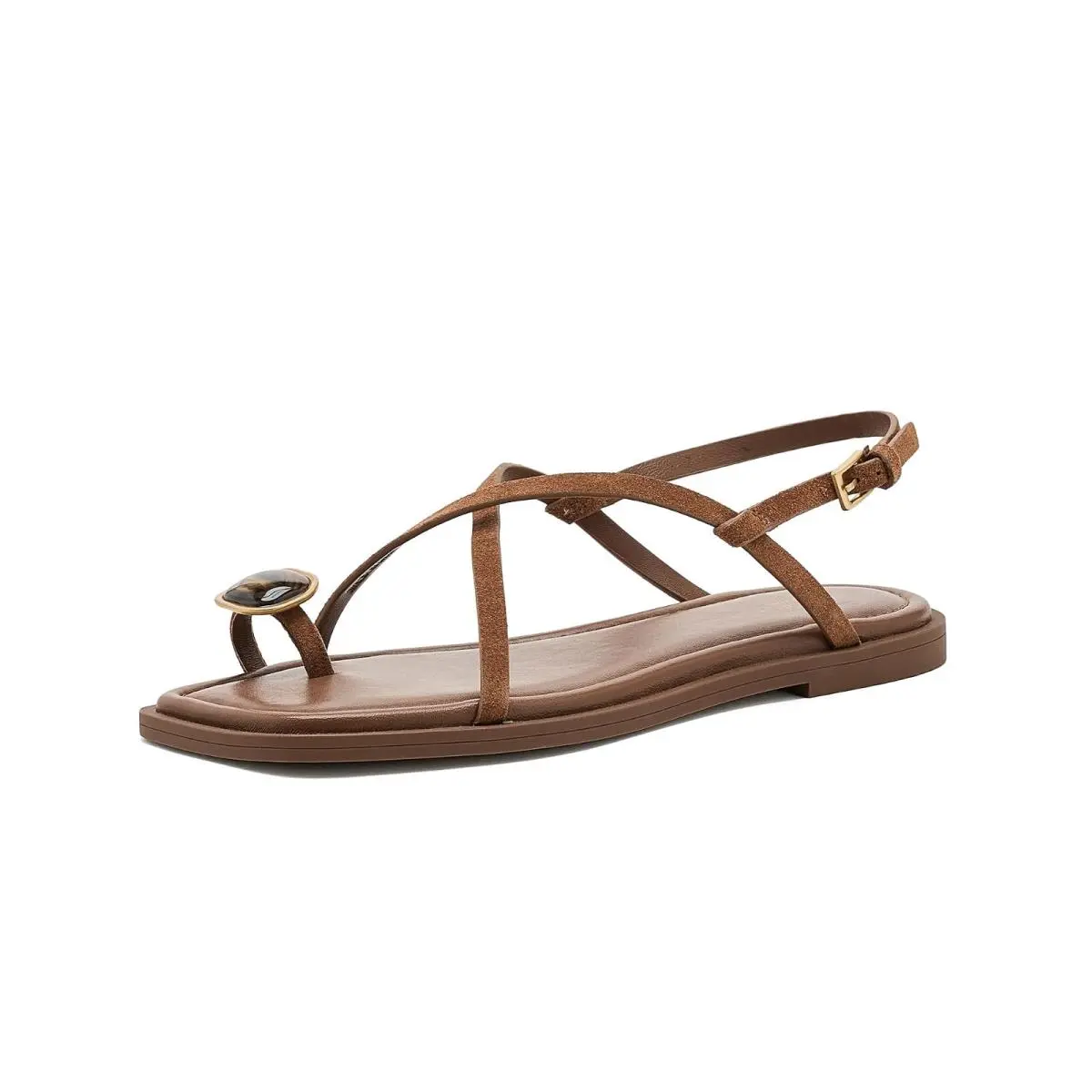 Women`s Sandals Rag Bone Remi Flat Sandals Umber Suede by Rag & Bone